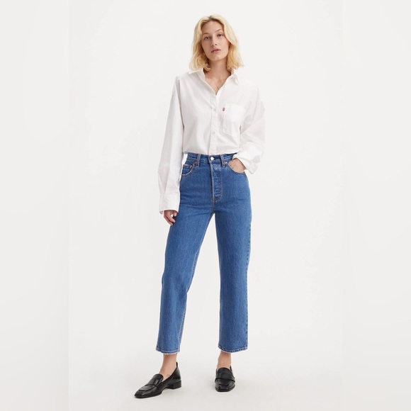 Levi’s Ribcage Straight Ankle Jeans W29 Ultra High Rise Button Fly - Picture 1 of 6